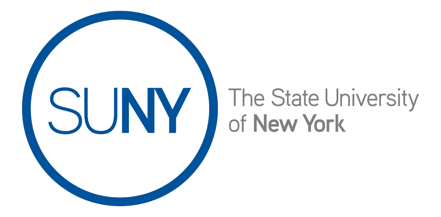 SUNY logo/brandmark blue circle with gray letters jpg