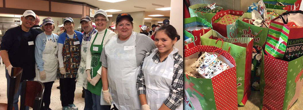 Pictures of community service events at SUNY System Administration.