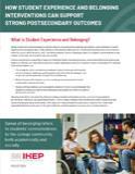 How Student Experience and Belonging Interventions Can Support Strong Postsecondary Outcomes pdf thumnail