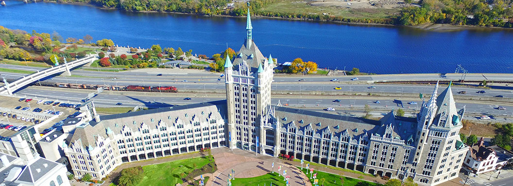 SUNY Plaza taken from drone at around 200 ft.
